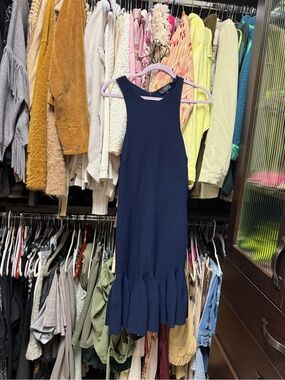 Ted Baker Navy Zip-Front Sleeveless Dress